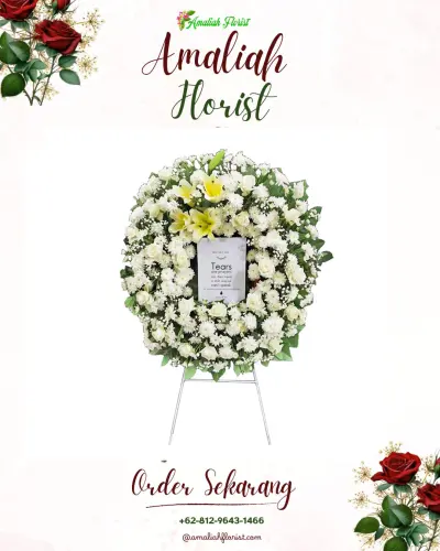 Krans Bunga Duka Cita haurkuning